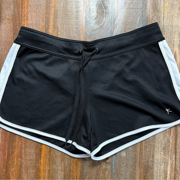 Danskin Now Black Shorts with White Trim - Picture 1 of 4